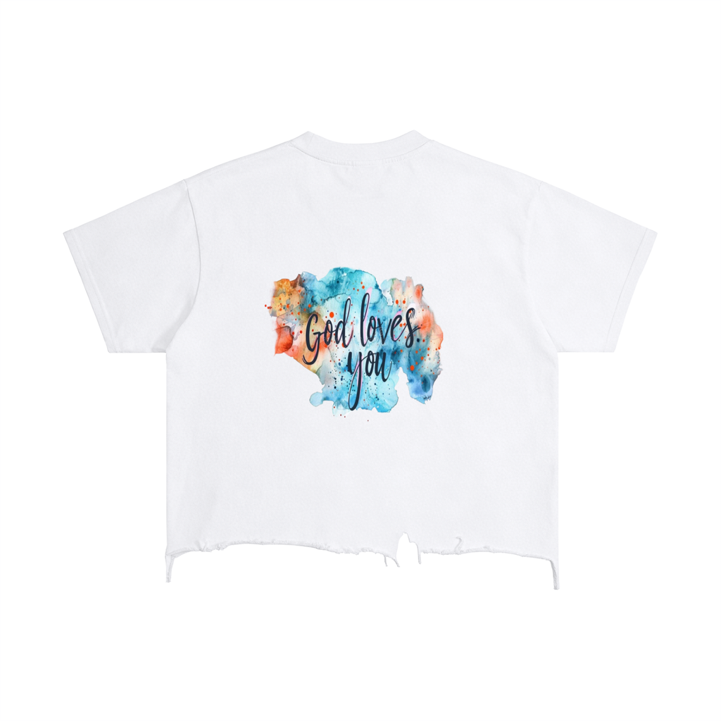 Vintage Wash Boxy Distressed Hem T-Shirt