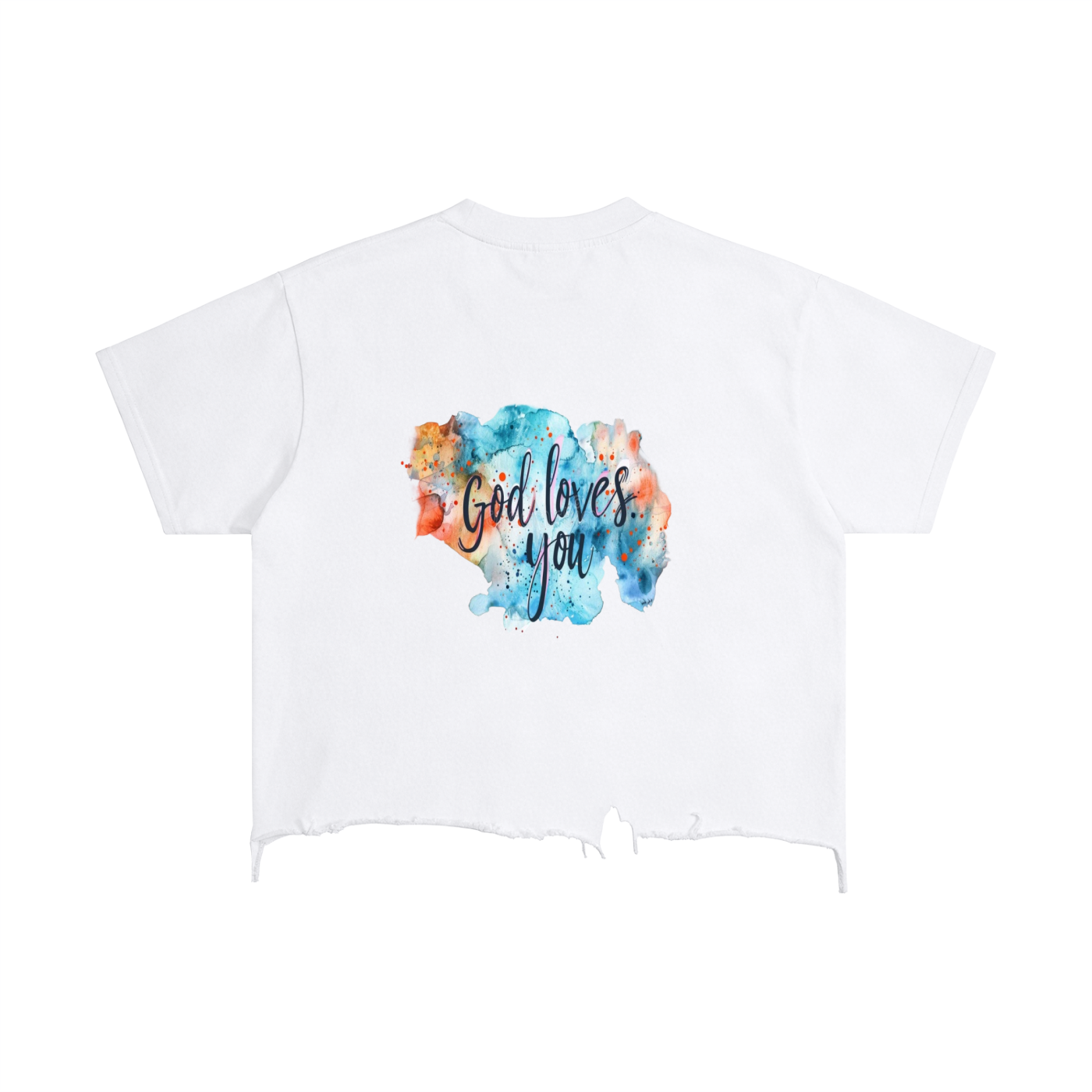Vintage Wash Boxy Distressed Hem T-Shirt