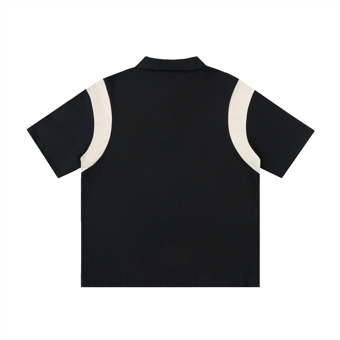 Contrast Panel Cotton Polo Shirt