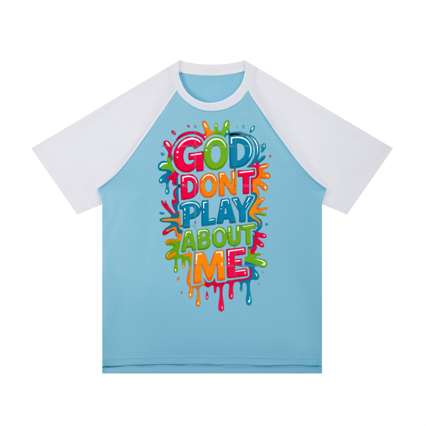ラグランスリーブメッシュTシャツ