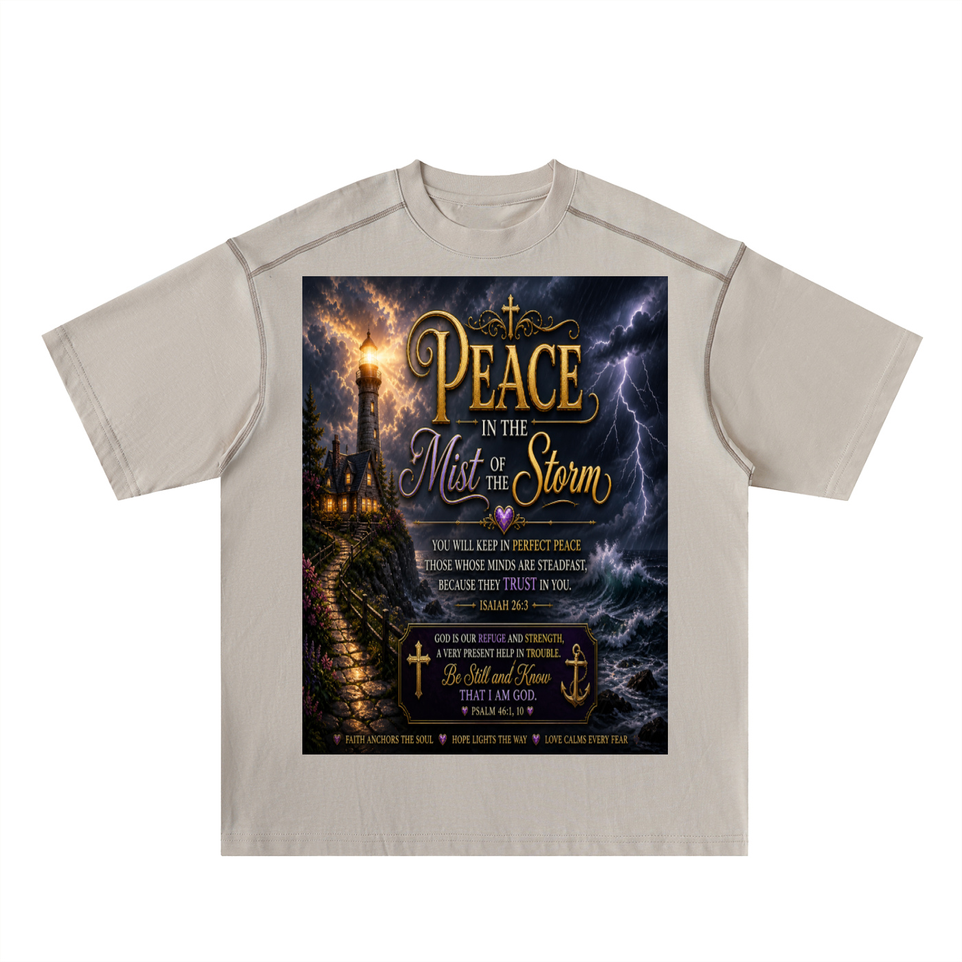 オーバーサイズ配色ステッチコットンTシャツ