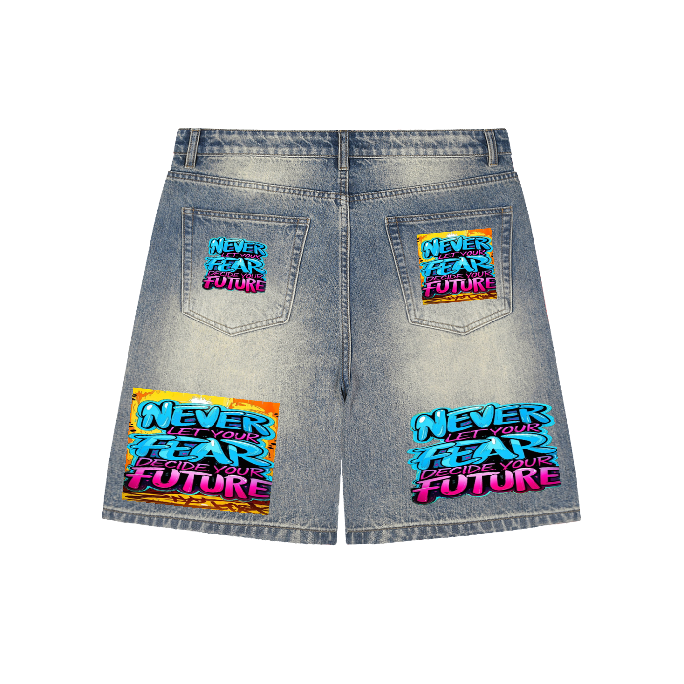 Faded Distressed Baggy Denim Shorts