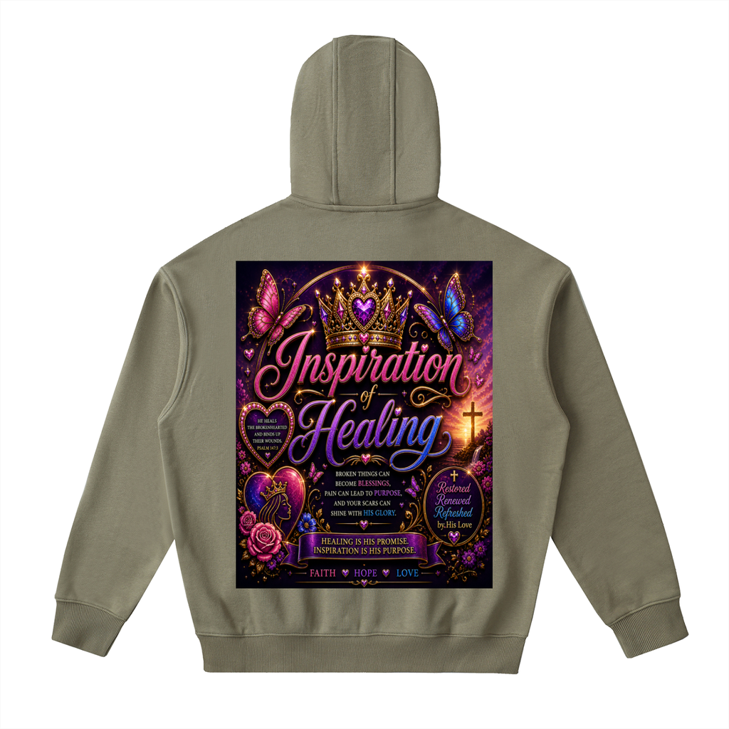 Drop-Shoulder Zip Up Hoodie