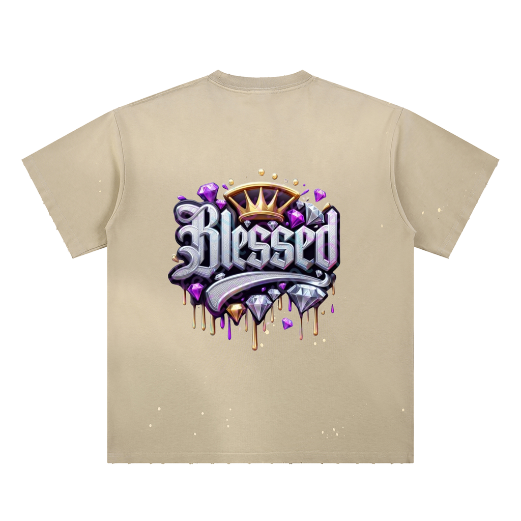 Hand-Frayed Sunfade Paint Splatter T-Shirt