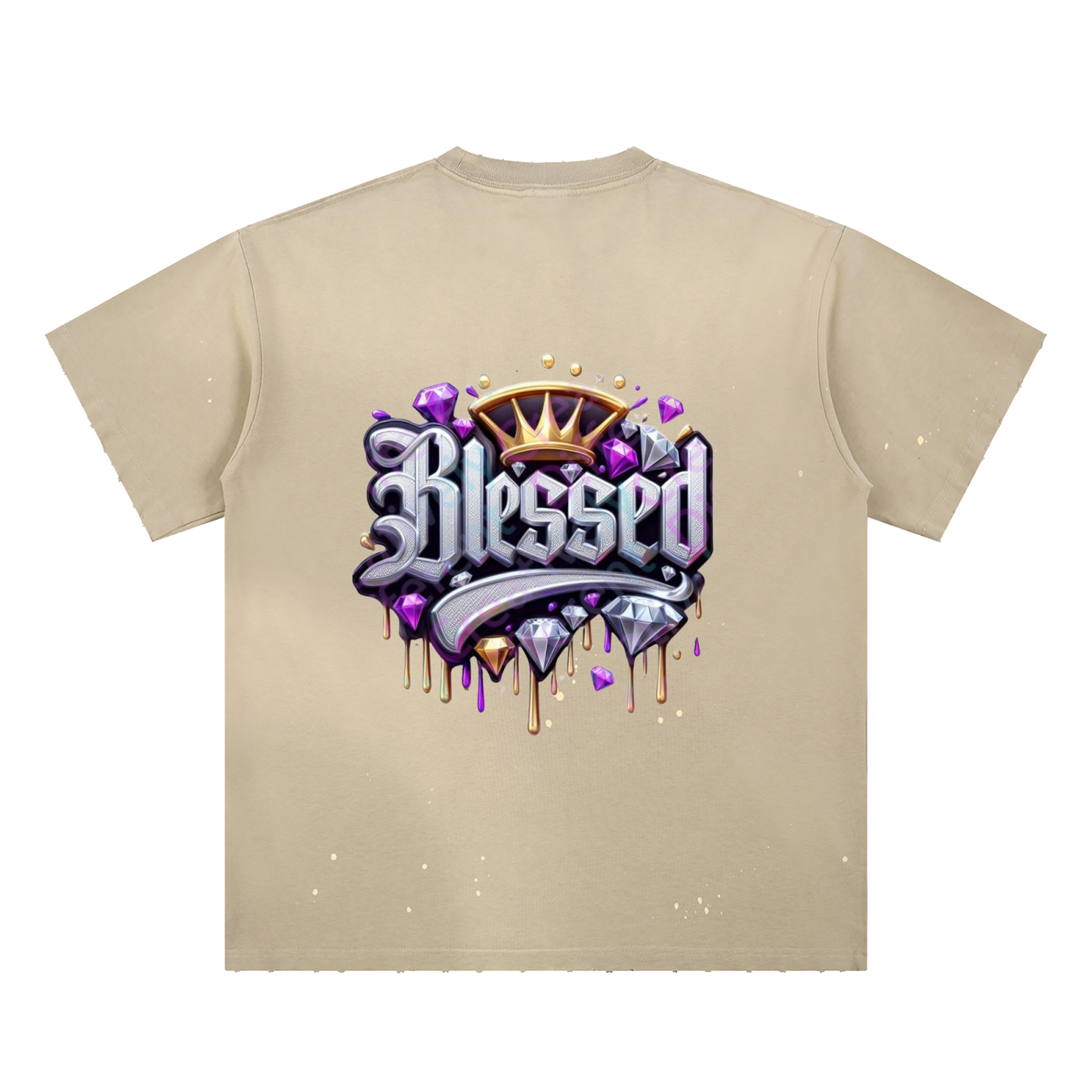 Hand-Frayed Sunfade Paint Splatter T-Shirt