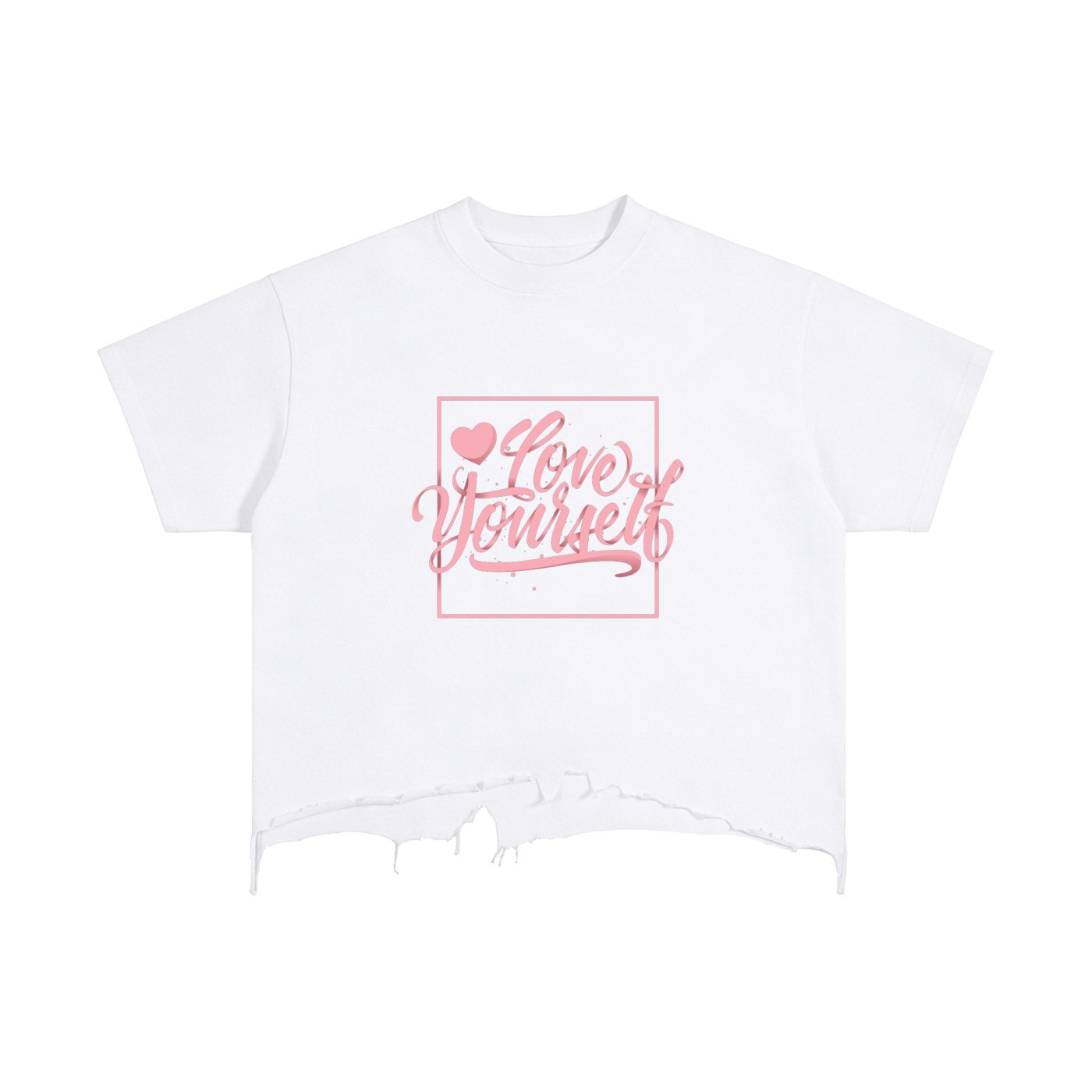 Vintage Wash Boxy Distressed Hem T-Shirt