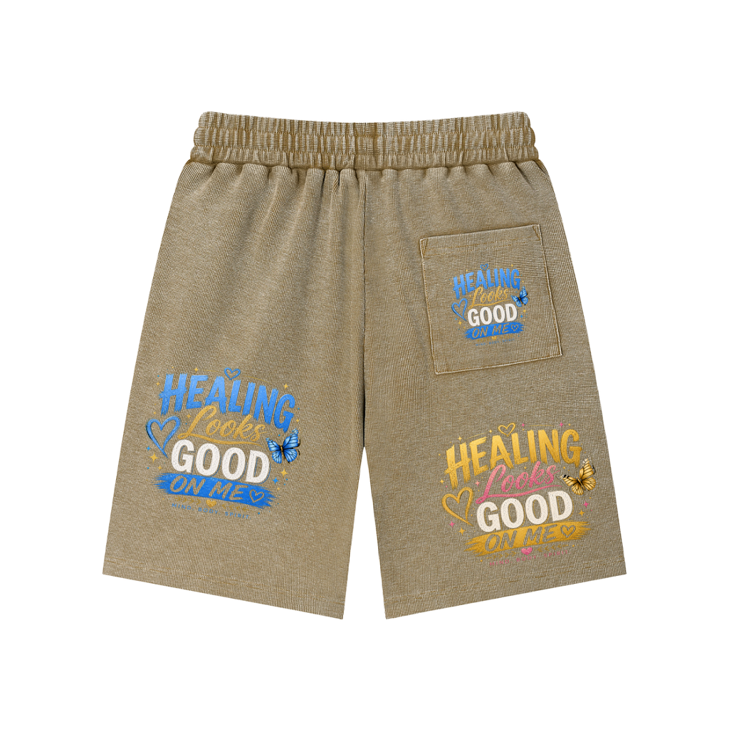 Mineral Wash Waffle Knit Shorts