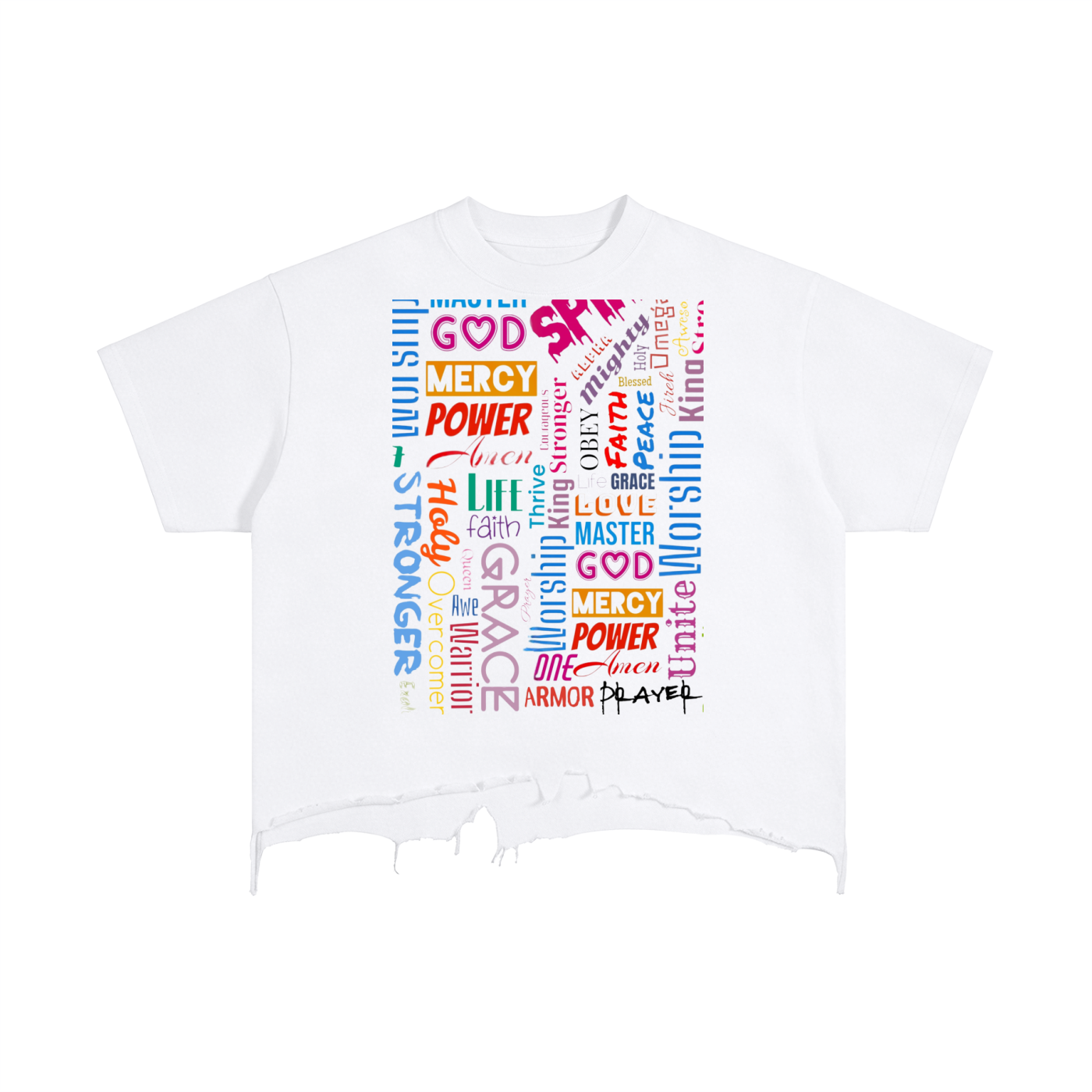 Vintage Wash Boxy Distressed Hem T-Shirt
