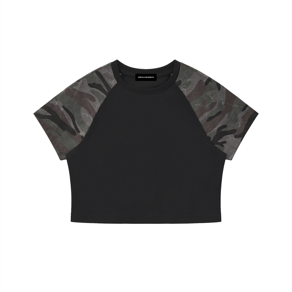 Women’s Camo Raglan Crop T-Shirt