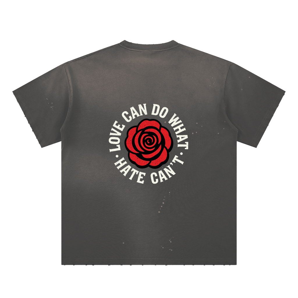 Hand-Frayed Sunfade Paint Splatter T-Shirt