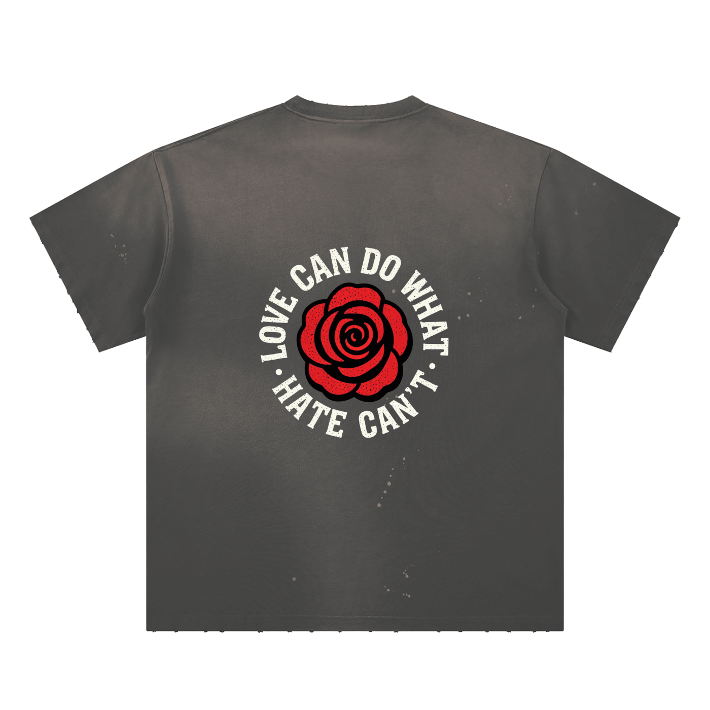 Hand-Frayed Sunfade Paint Splatter T-Shirt