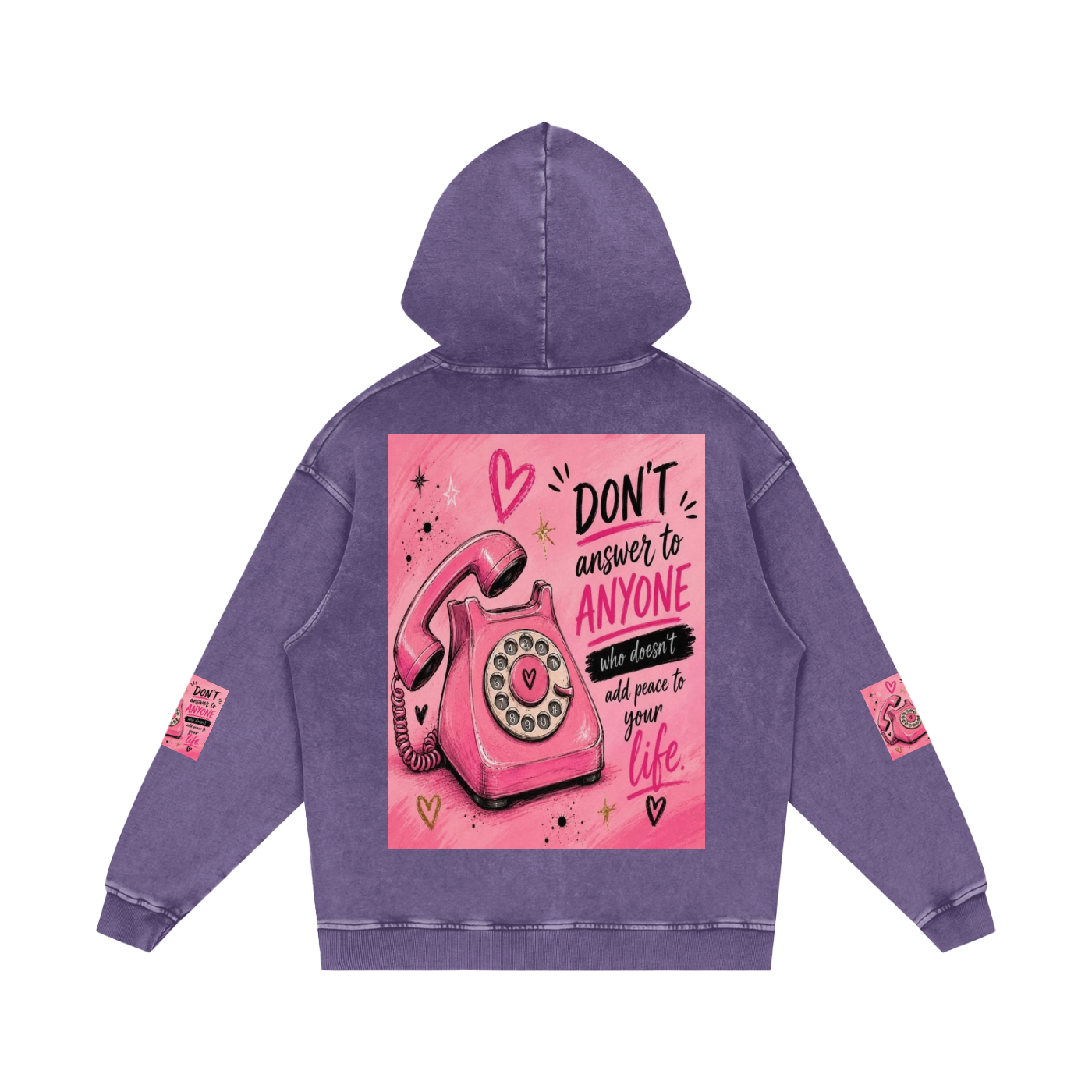 Snow Washed Loose Cotton Hoodie
