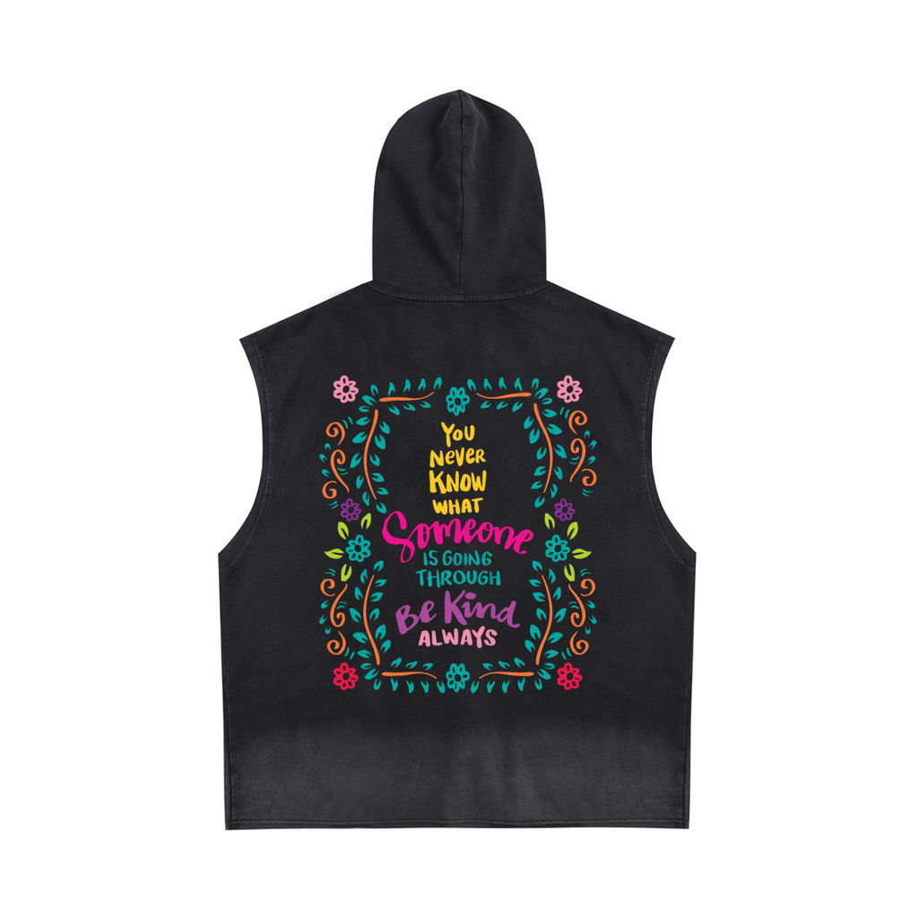 Vintage Washed Zip-Up Hooded Tank Top