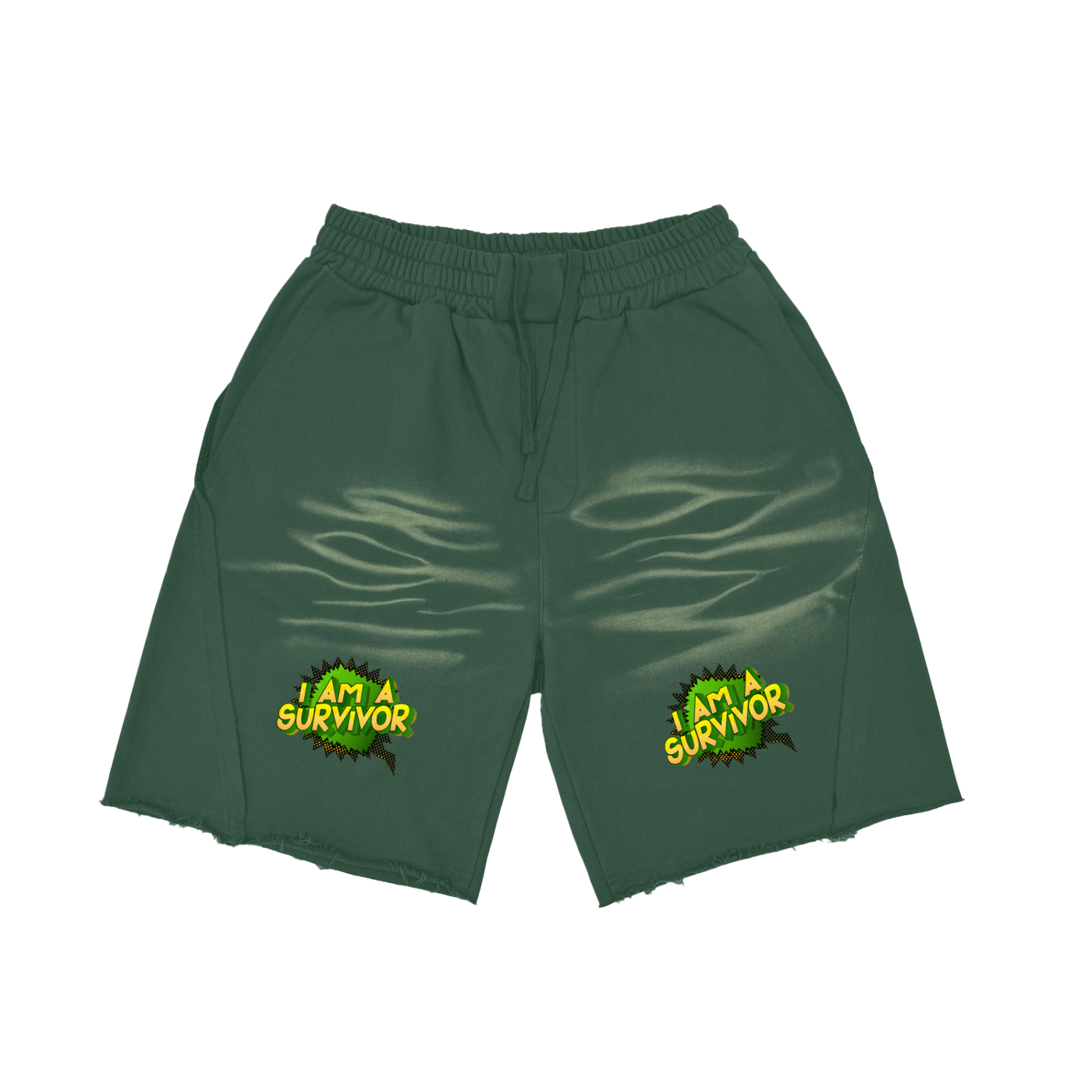 Vintage Washed Tiger Stripes Short Pants