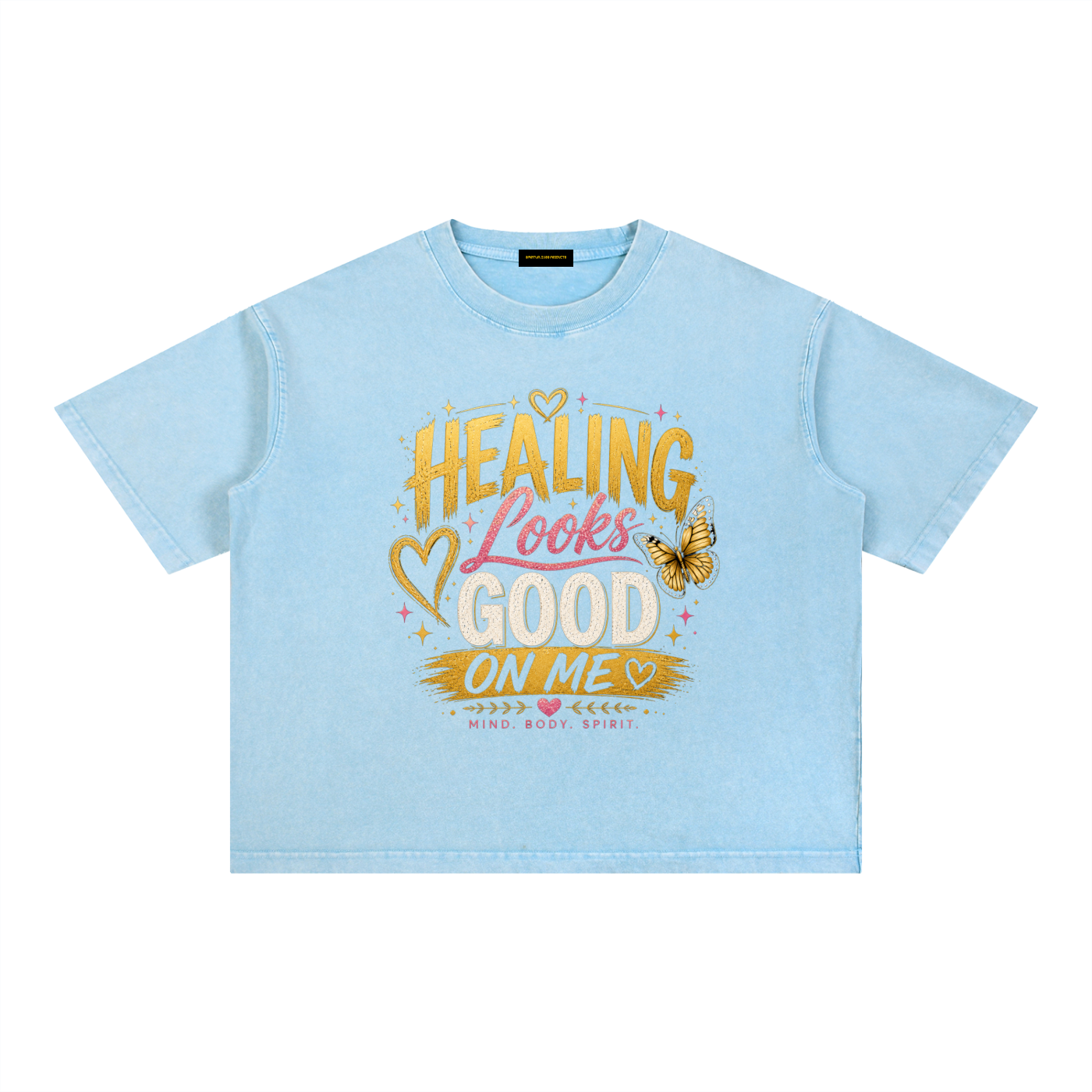 ミネラルウォッシュ ボクシーコットンTシャツ