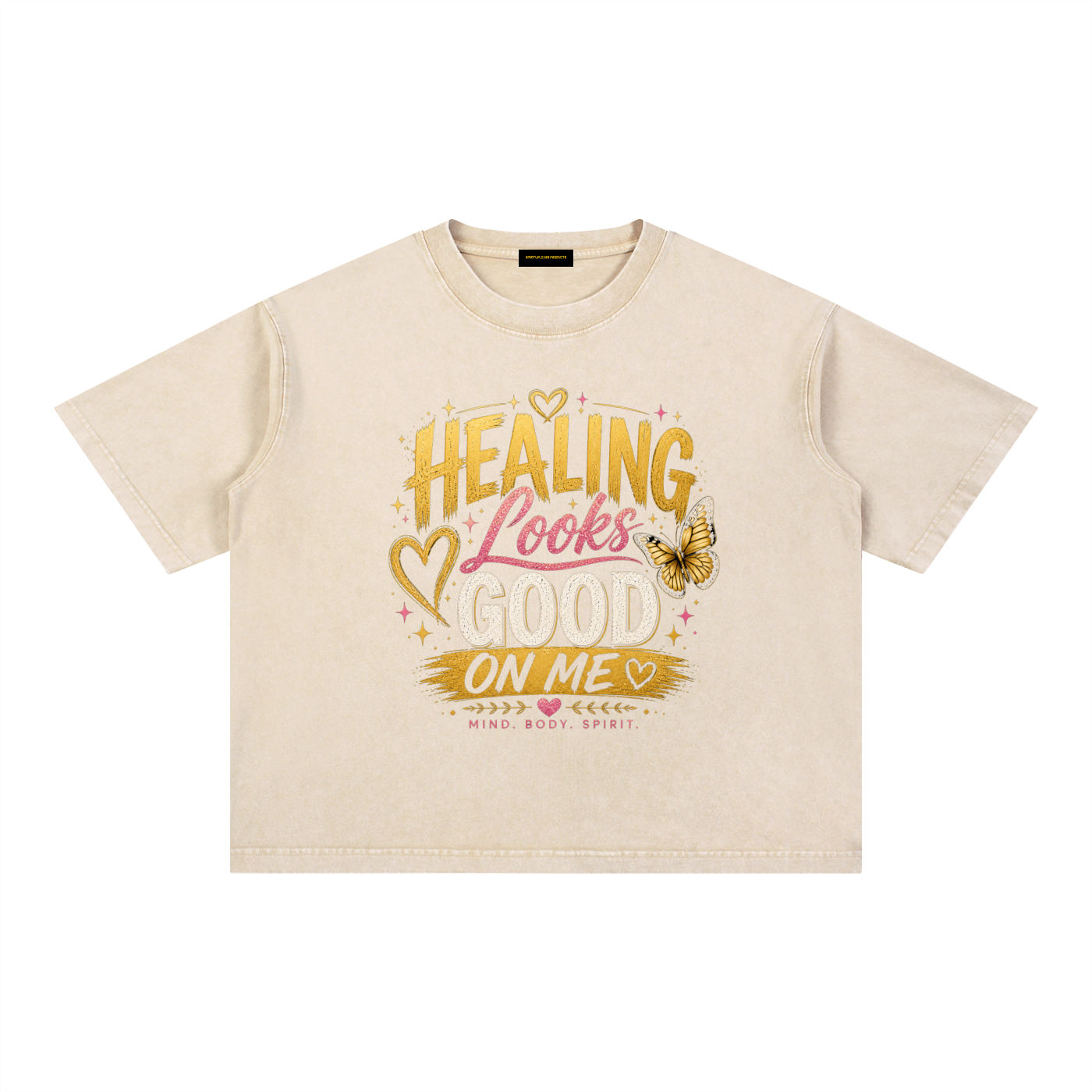 ミネラルウォッシュ ボクシーコットンTシャツ