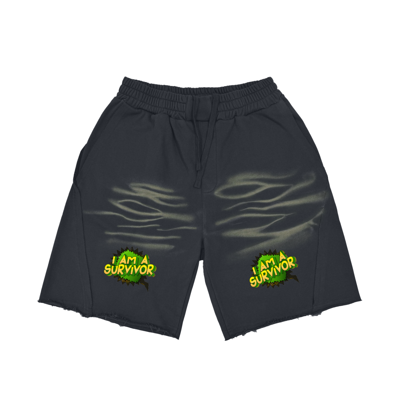 Vintage Washed Tiger Stripes Short Pants
