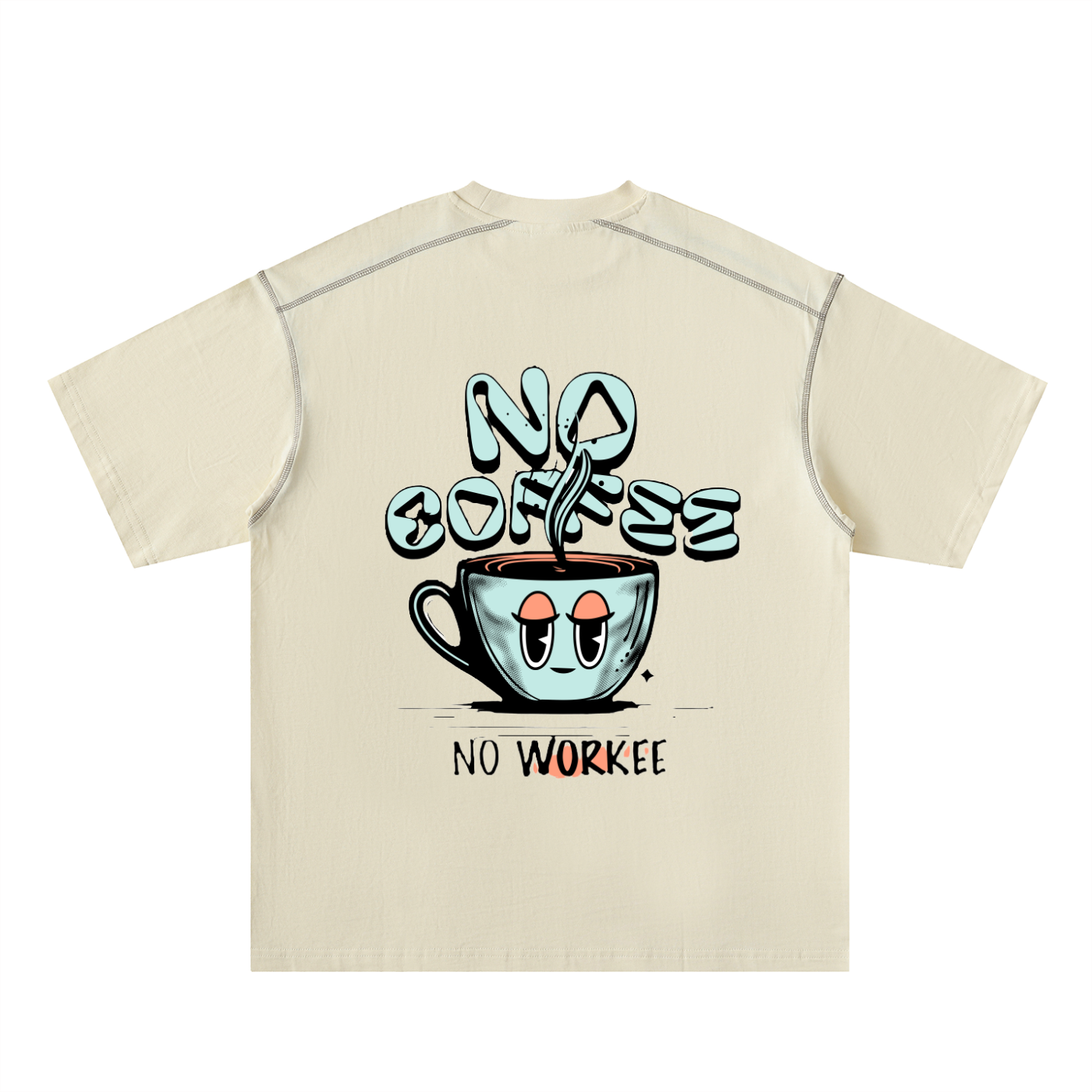 Oversized Contrast-Stitched Cotton Tee