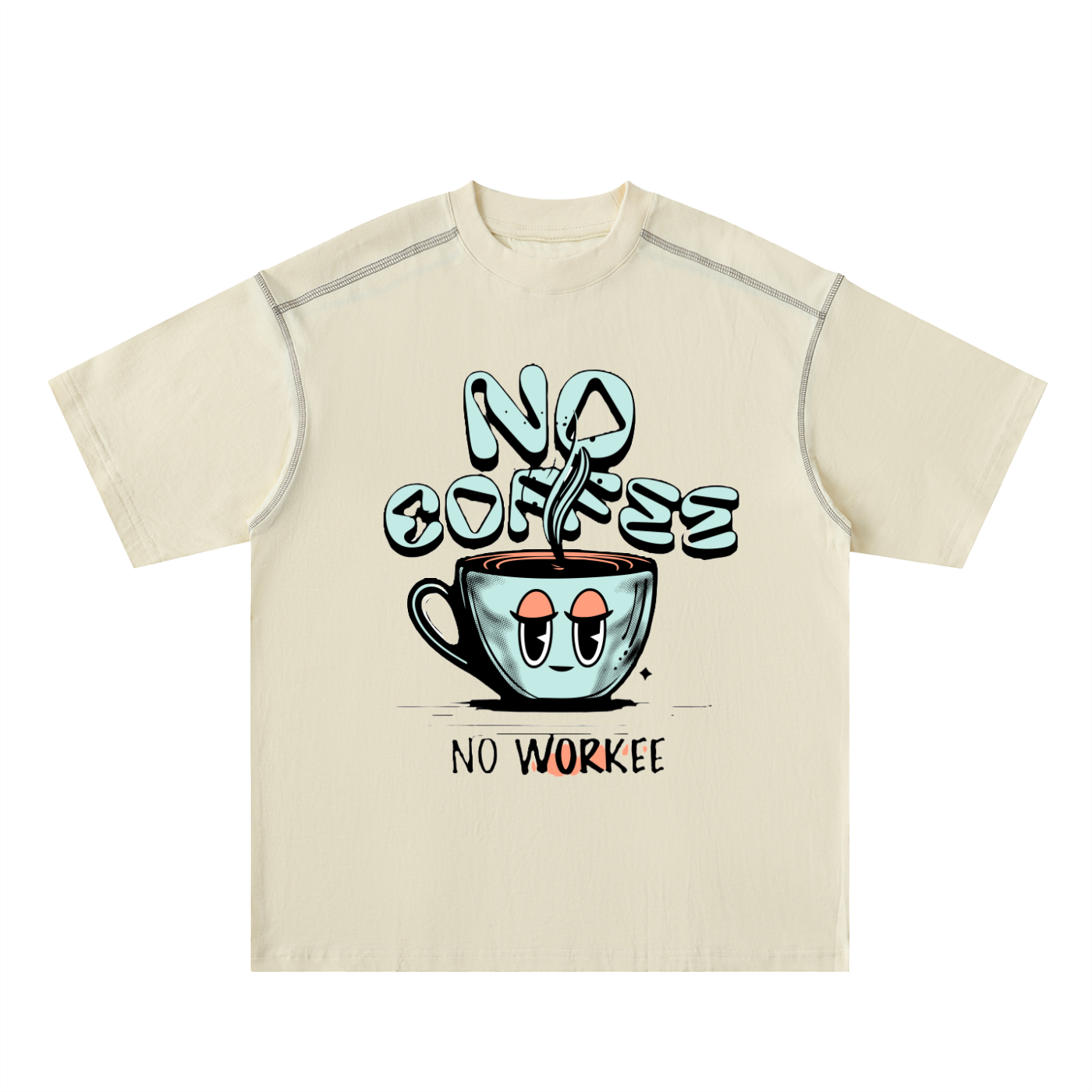 Oversized Contrast-Stitched Cotton Tee