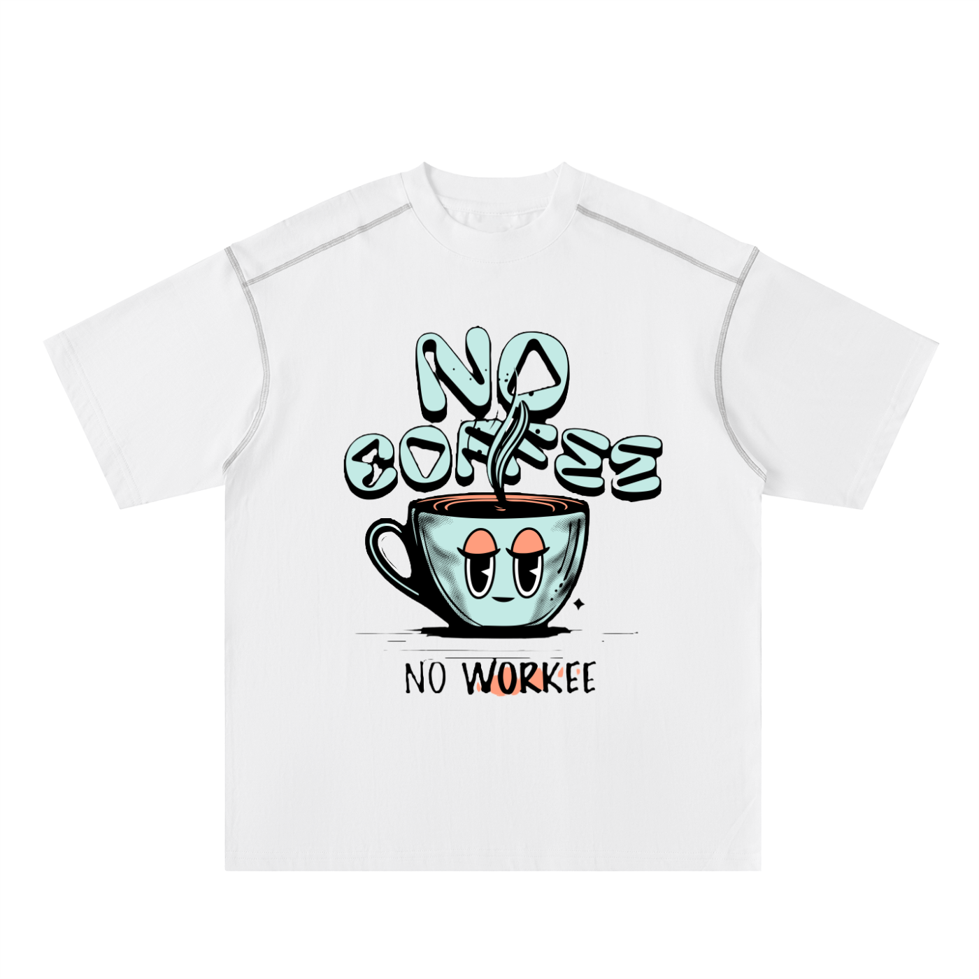 Oversized Contrast-Stitched Cotton Tee