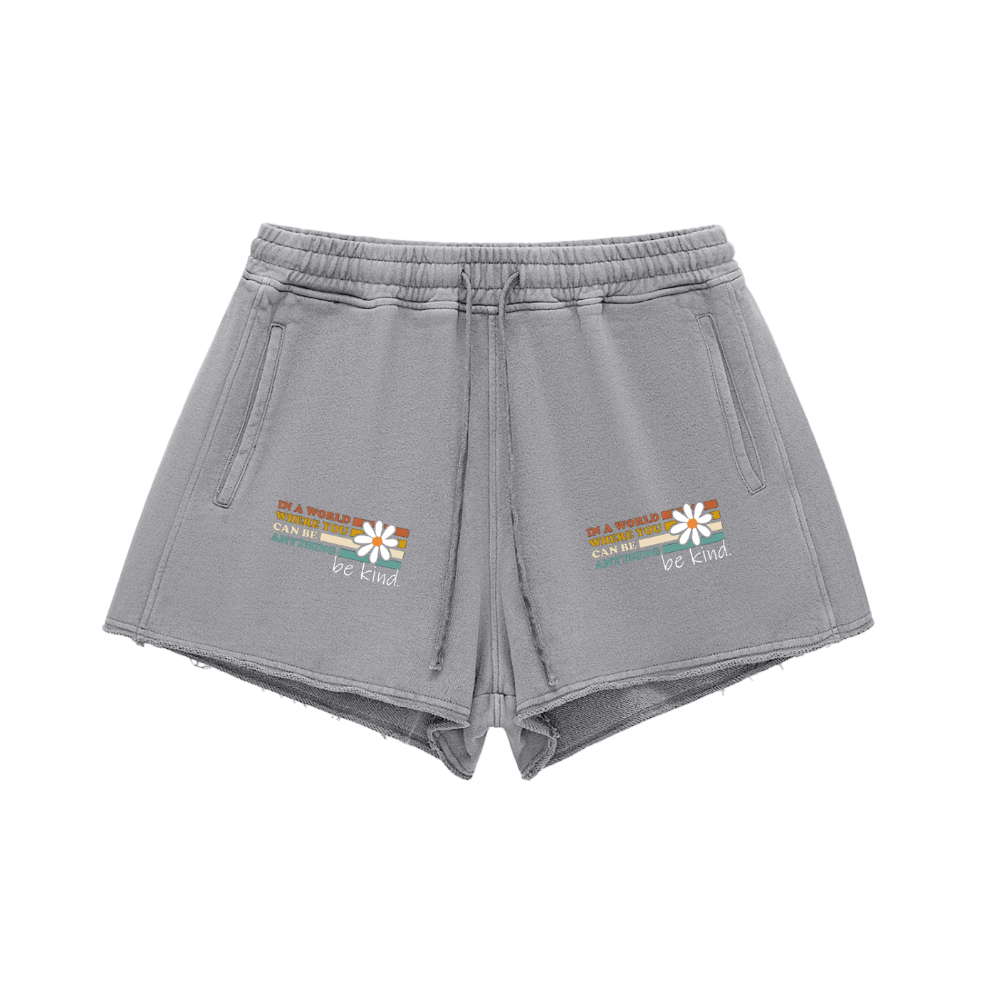 スノーウォッシュド ローエッジ ドローストリングショーツ