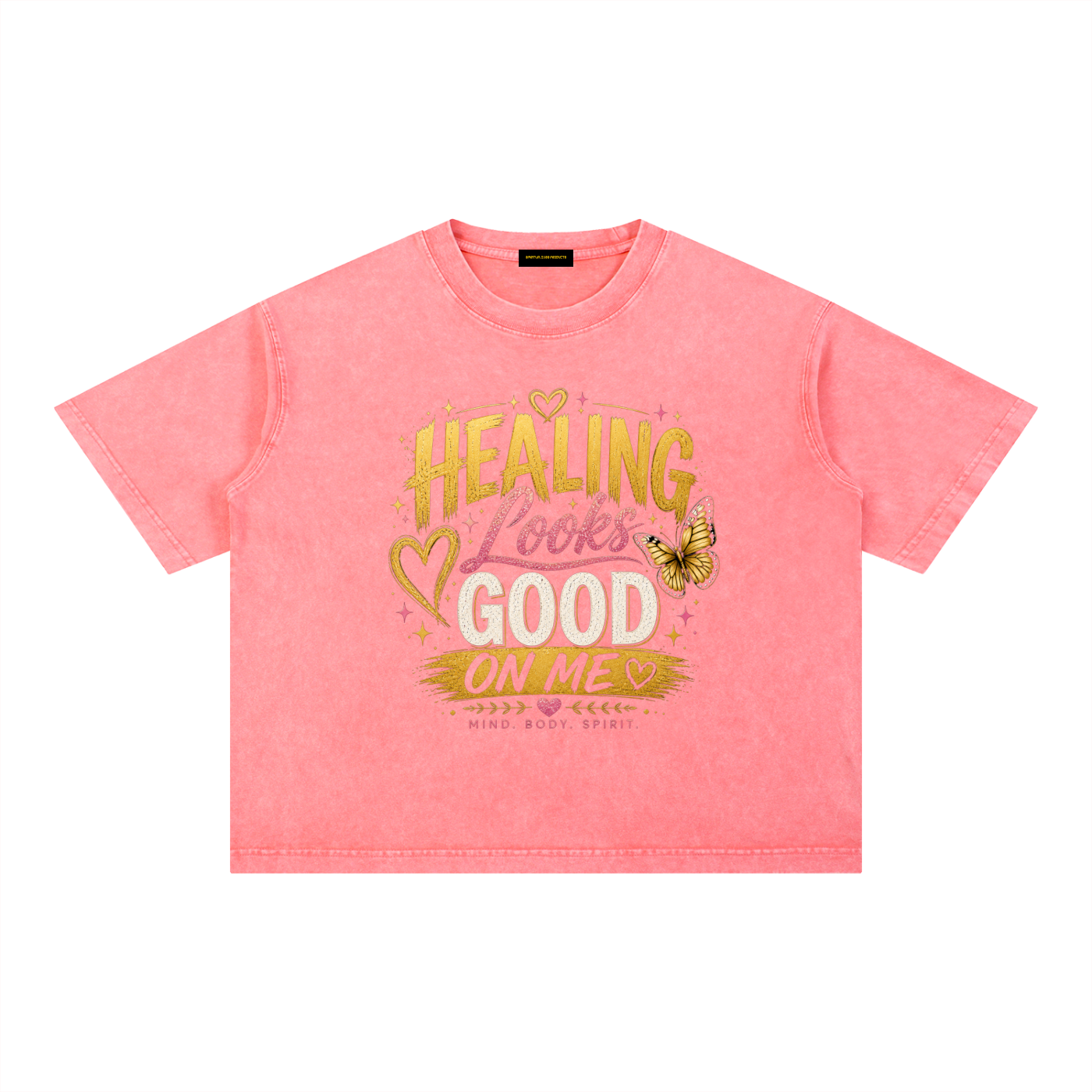 ミネラルウォッシュ ボクシーコットンTシャツ