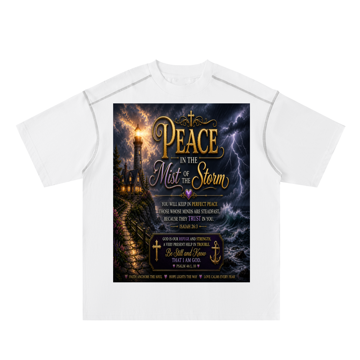 オーバーサイズ配色ステッチコットンTシャツ