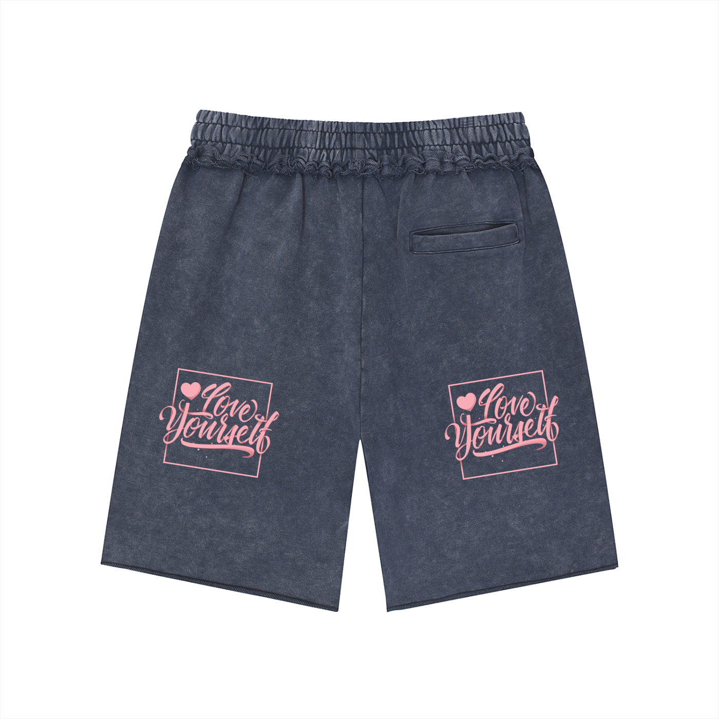 Unisex Mineral Wash Raw Edge Shorts
