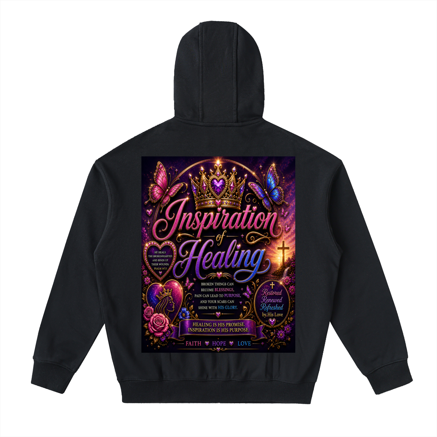 Drop-Shoulder Zip Up Hoodie