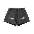 Snow Washed Raw Edge Drawstring Shorts