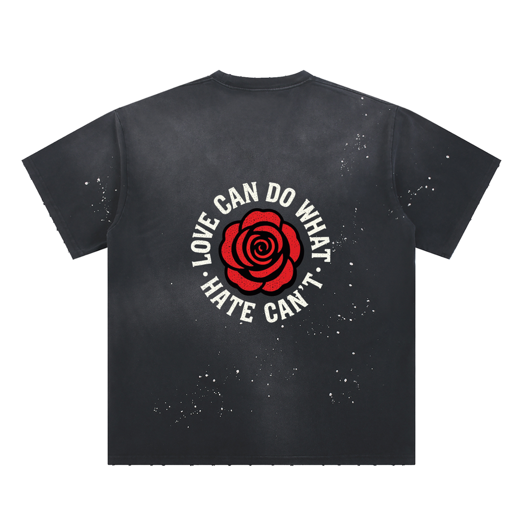 Hand-Frayed Sunfade Paint Splatter T-Shirt