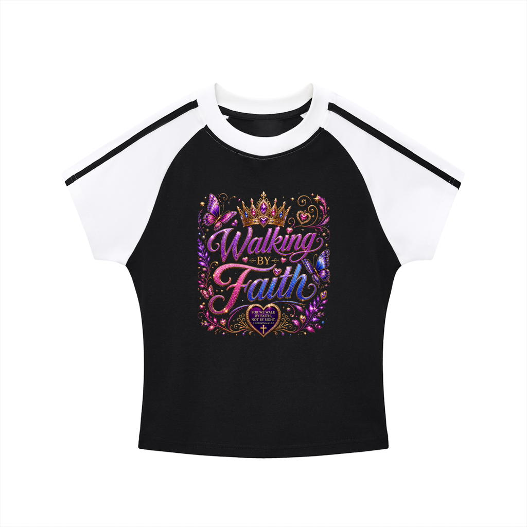 Contrast Stripes Bodycon Raglan  Sleeve T-Shirt