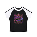 Contrast Stripes Bodycon Raglan  Sleeve T-Shirt
