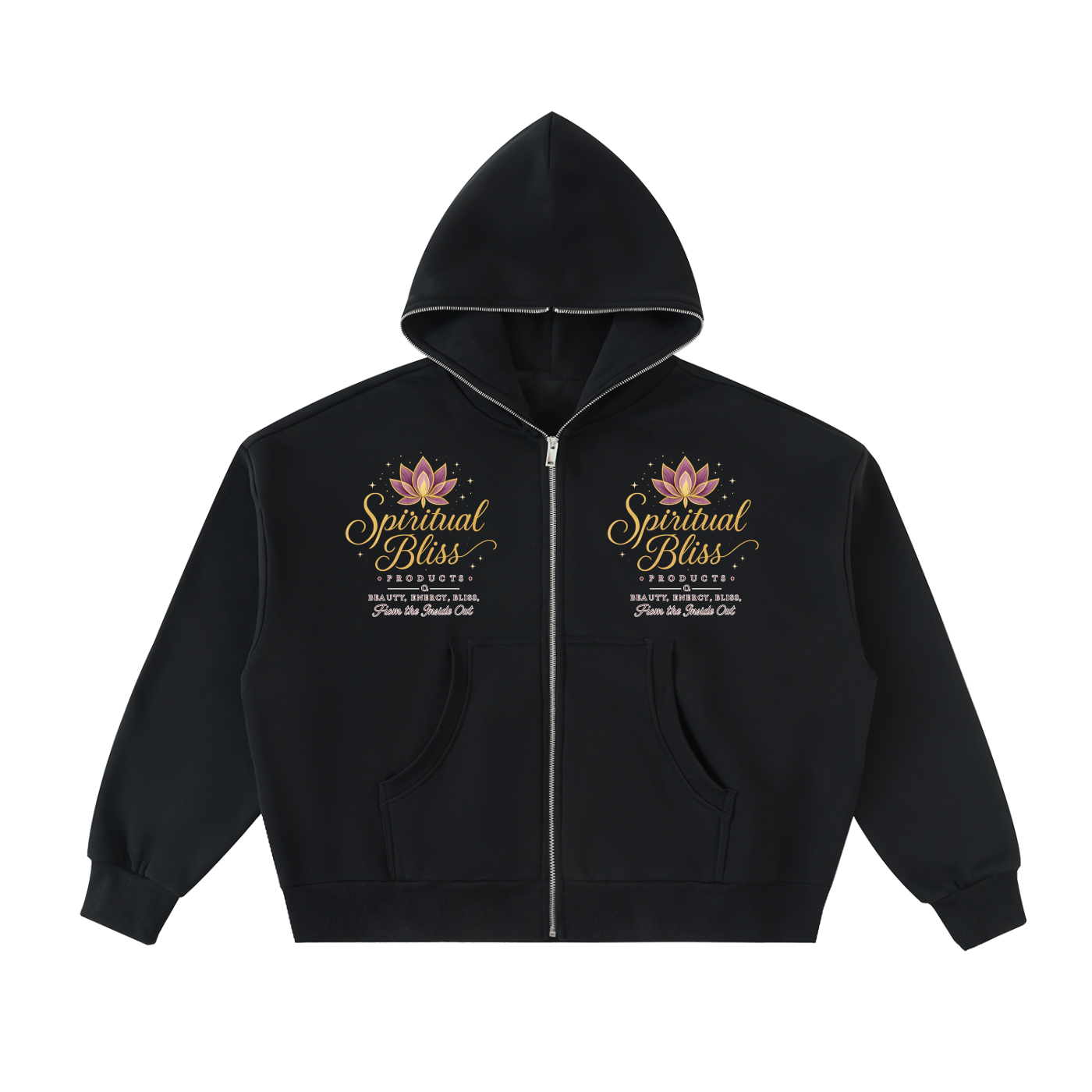 Fleeced Full-Zip Boxy Hoodie