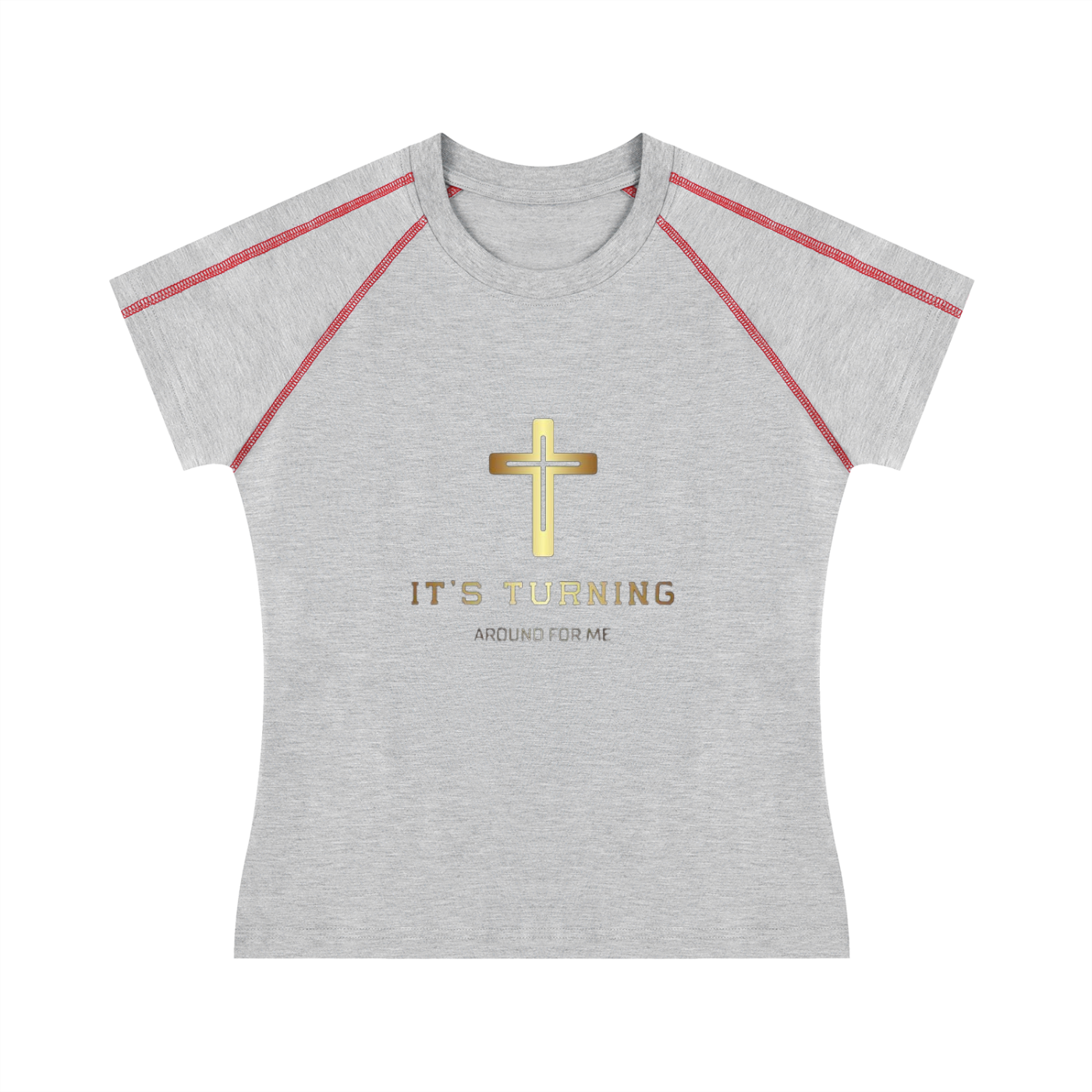 レディース コントラストステッチ ラグランTシャツ