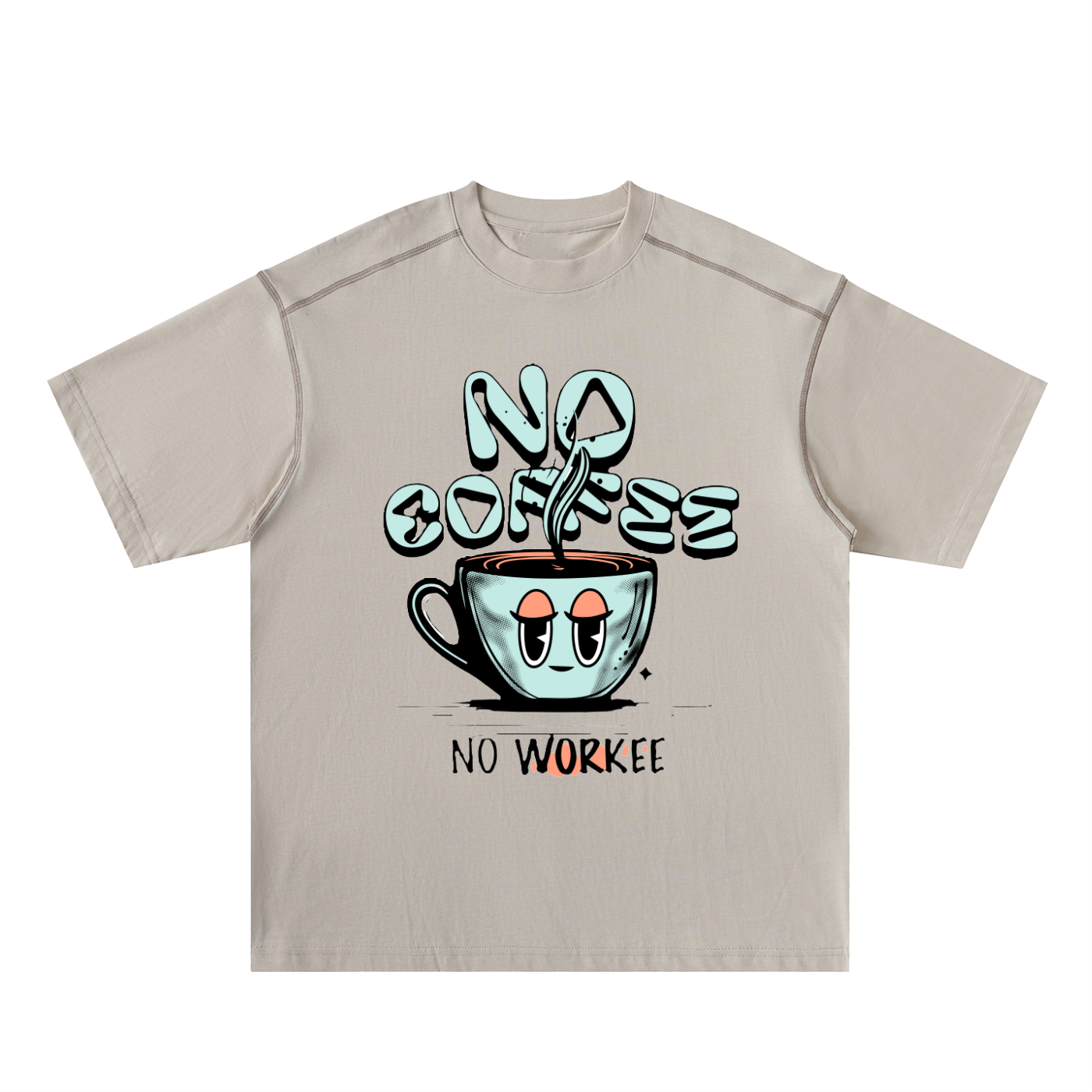 Oversized Contrast-Stitched Cotton Tee