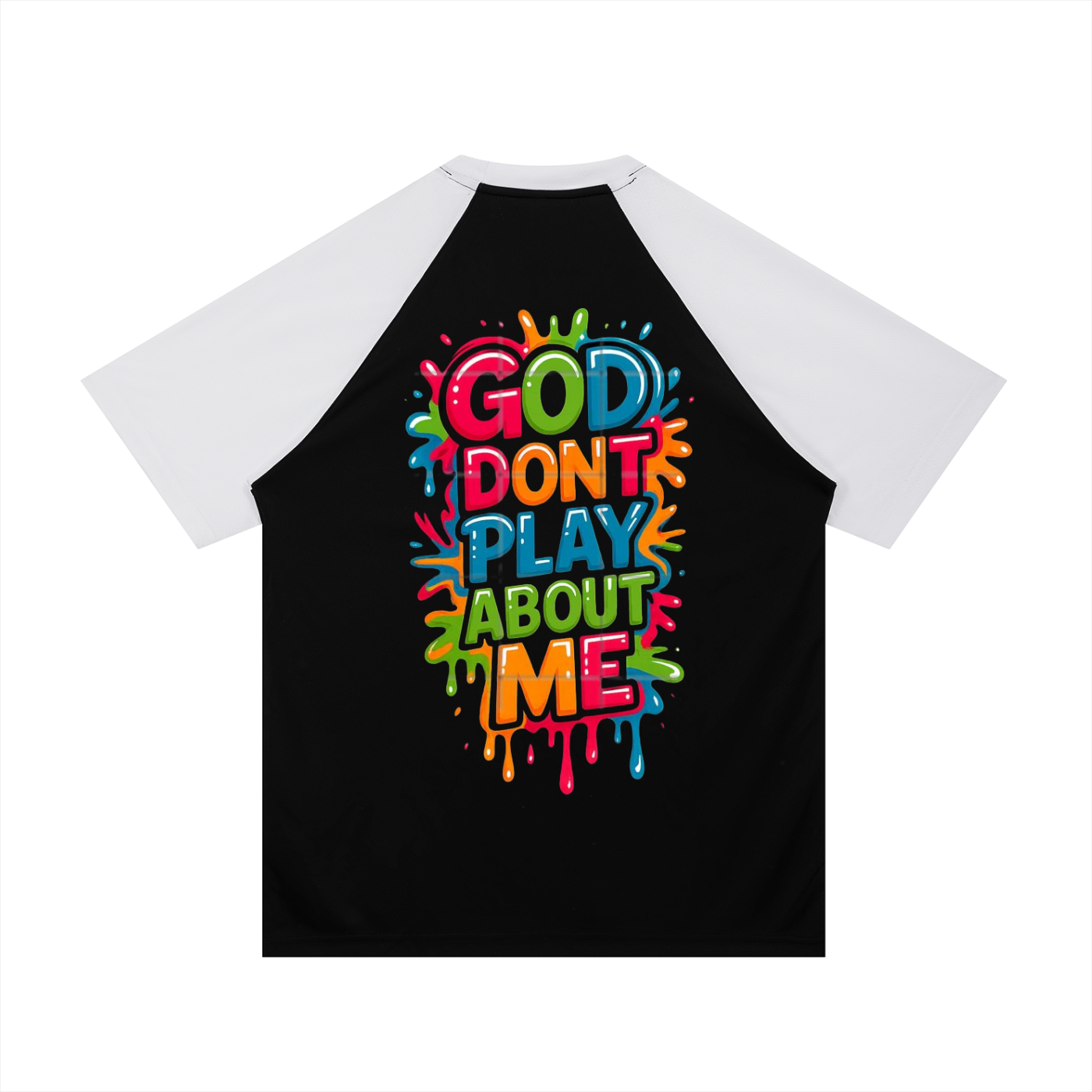 Contrast Raglan Sleeve Mesh T-Shirt