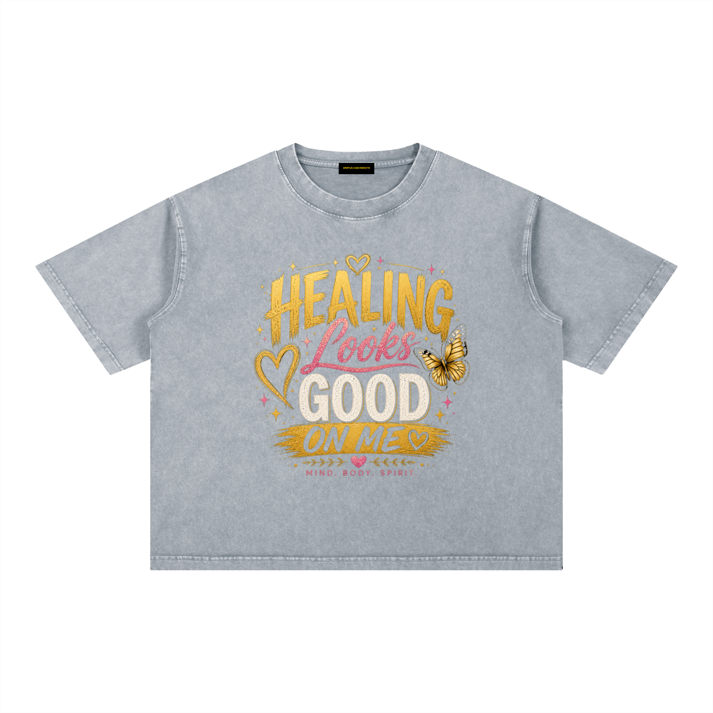 ミネラルウォッシュ ボクシーコットンTシャツ