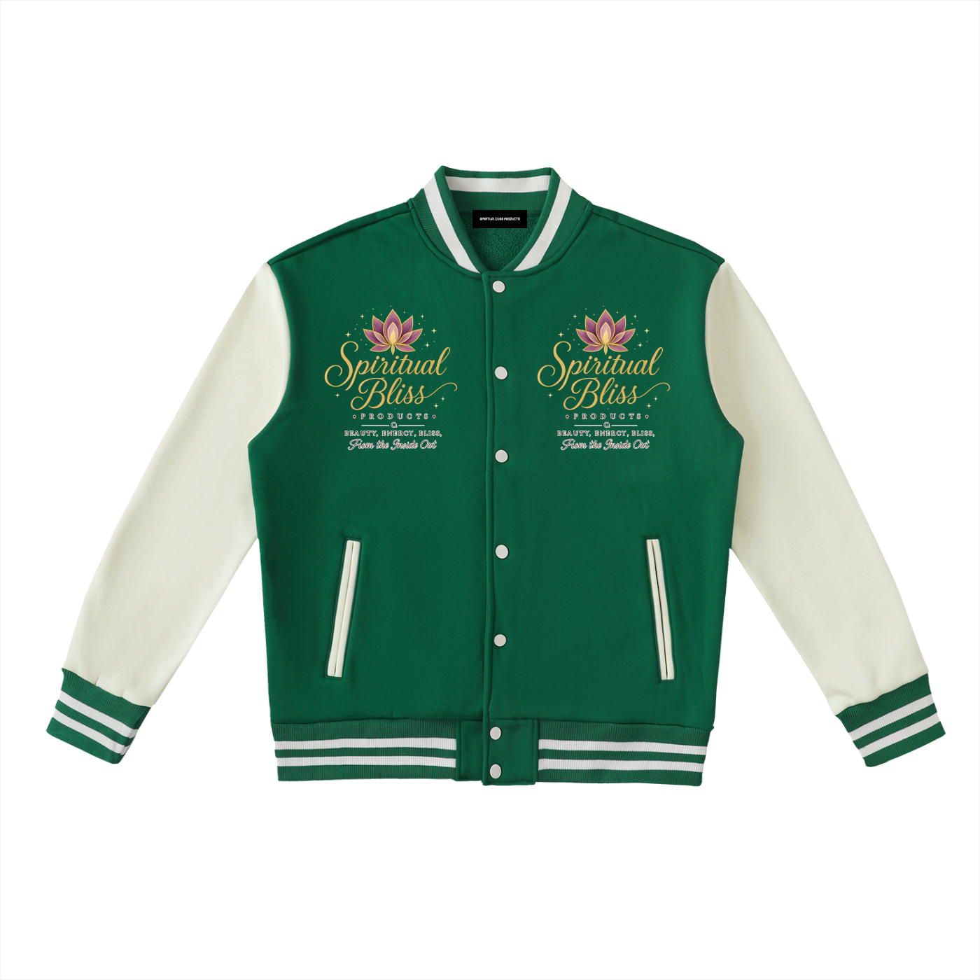Two-Tone Fleeced Varsity Jacket