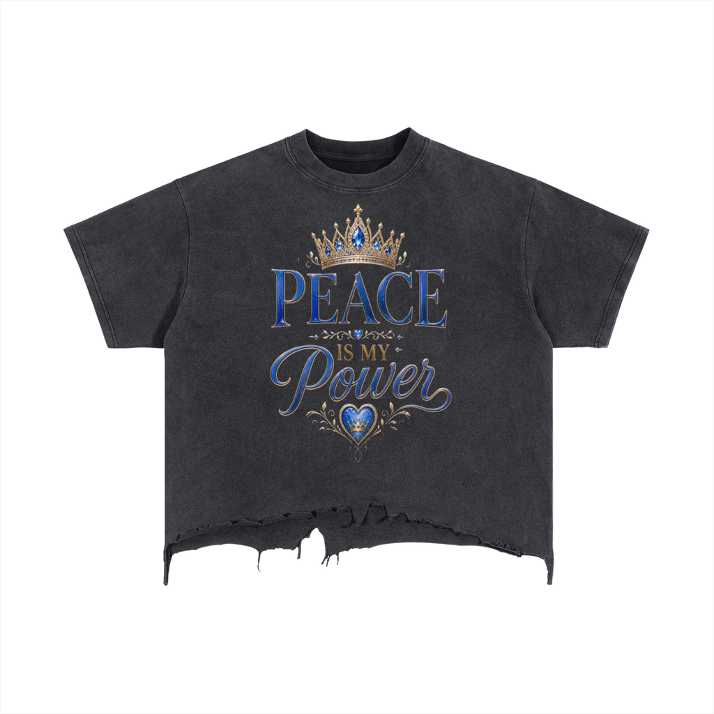 Vintage Wash Boxy Distressed Hem T-Shirt