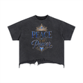 Vintage Wash Boxy Distressed Hem T-Shirt