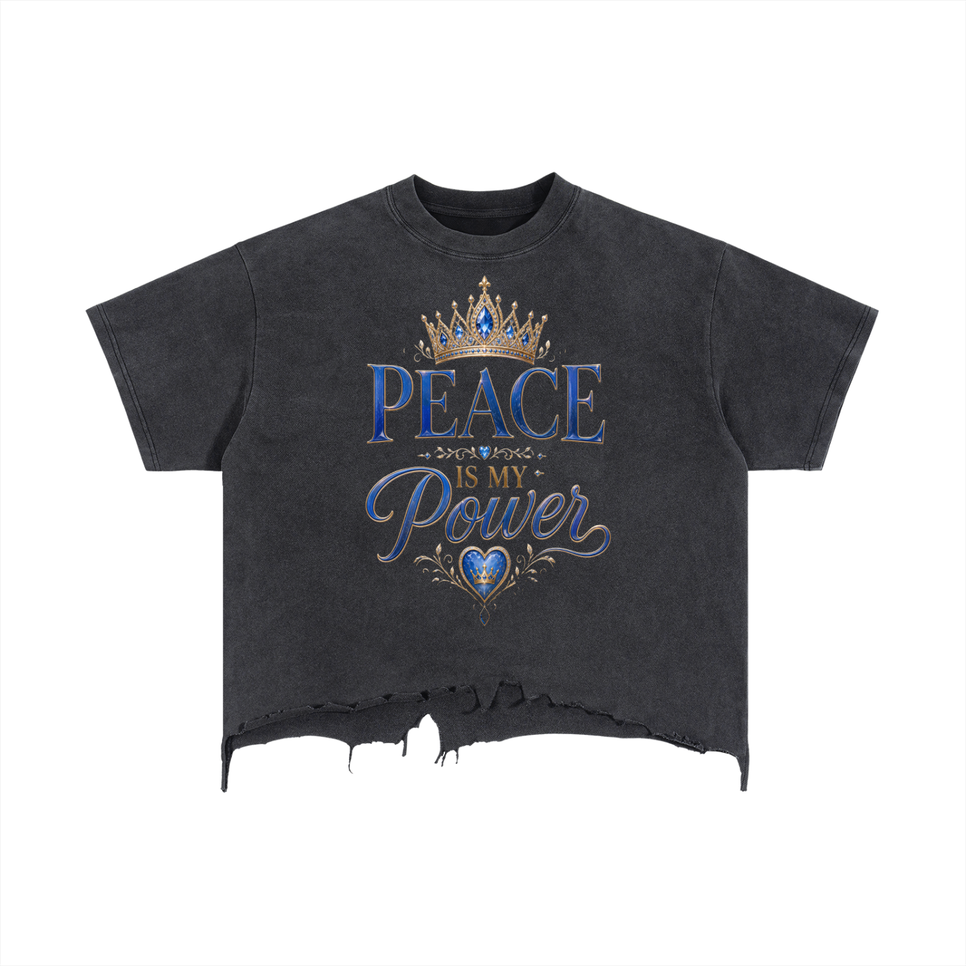 Vintage Wash Boxy Distressed Hem T-Shirt