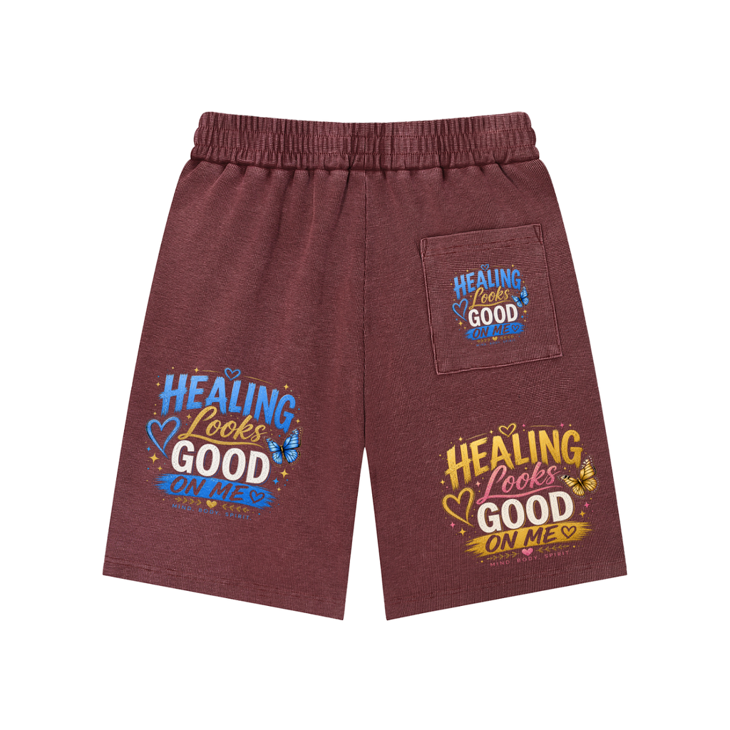 Mineral Wash Waffle Knit Shorts