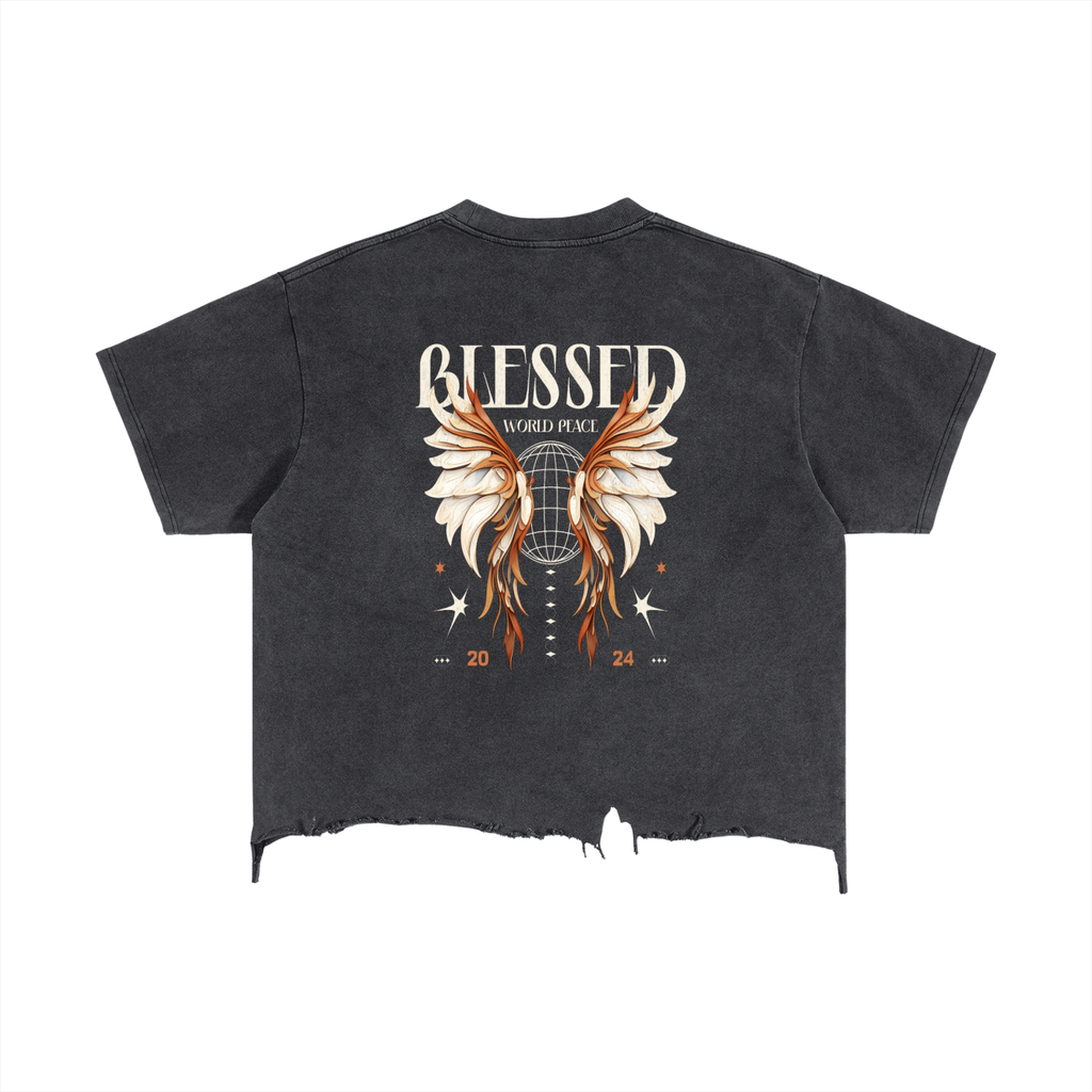 Vintage Wash Boxy Distressed Hem T-Shirt