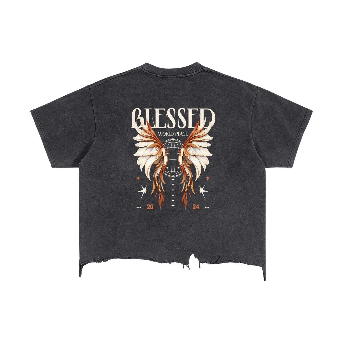 Vintage Wash Boxy Distressed Hem T-Shirt