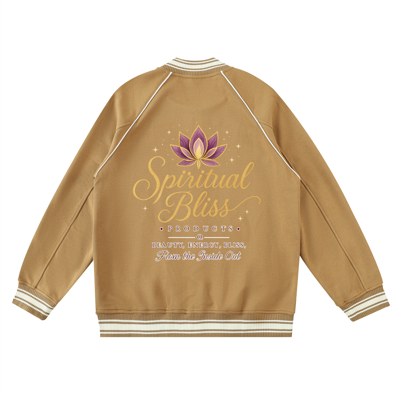 Contrast Trim Raglan Varsity Jacket