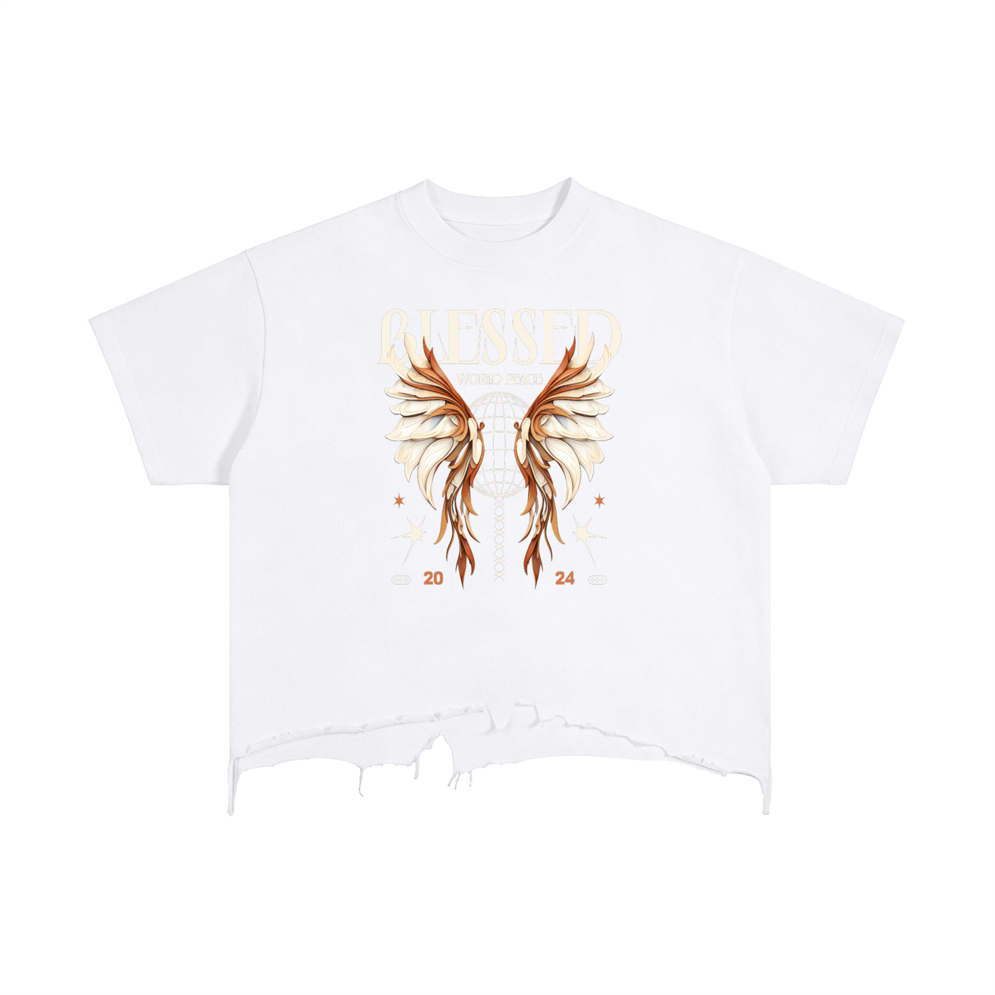 ヴィンテージウォッシュ ボクシー ダメージヘム Tシャツ