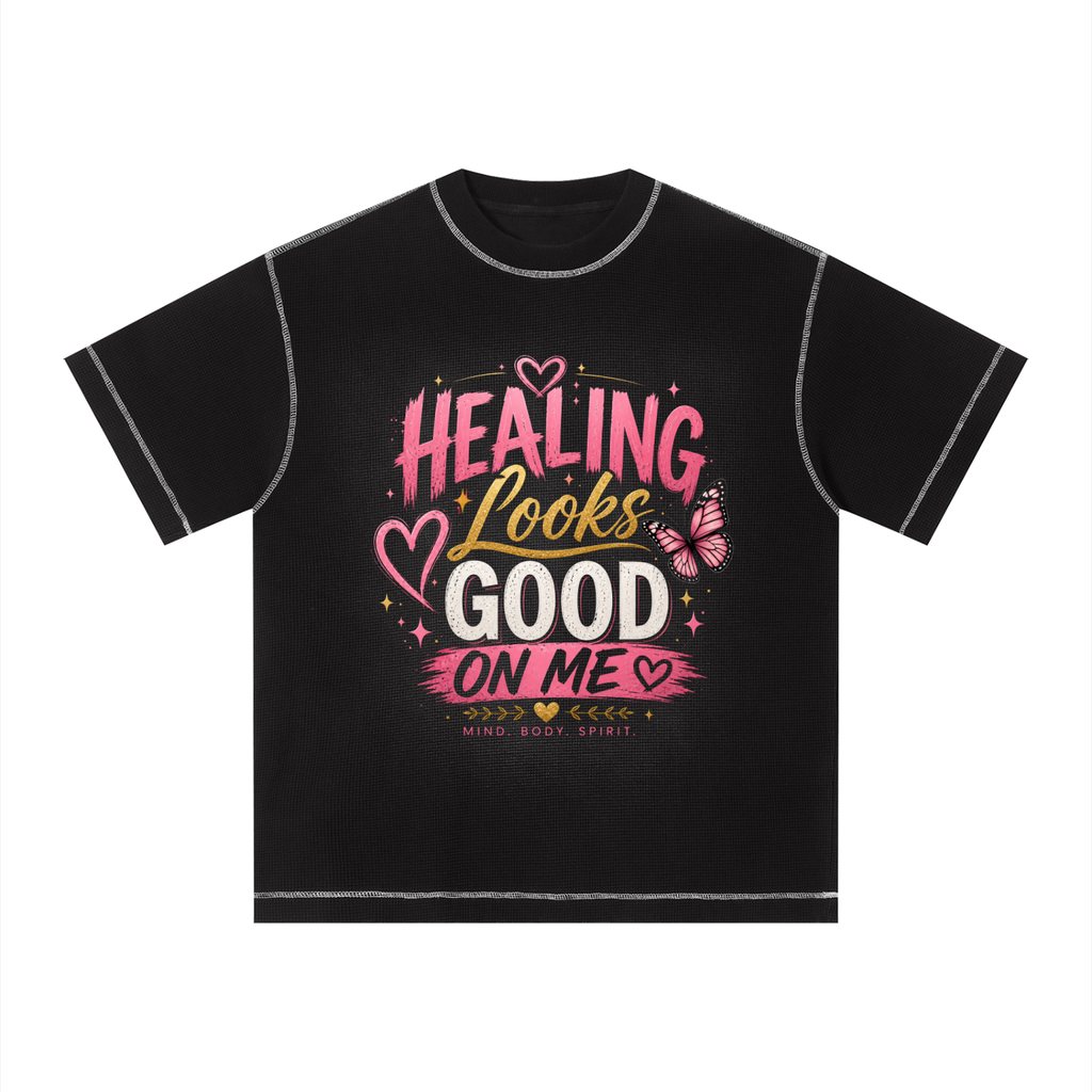 Unisex Sunfade Waffle Boxy T-Shirt