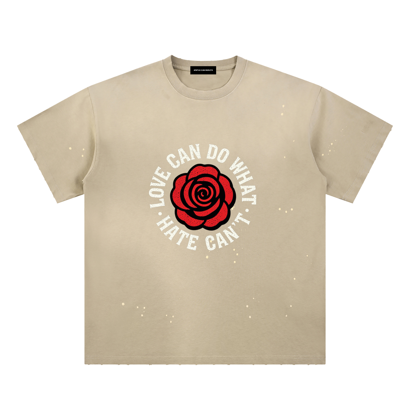 Hand-Frayed Sunfade Paint Splatter T-Shirt