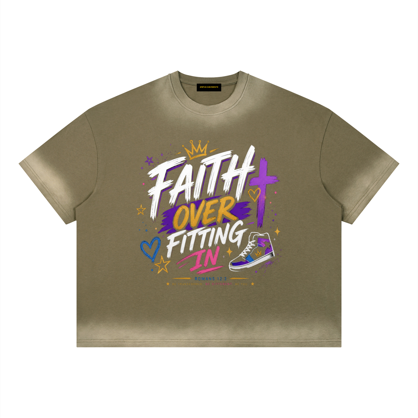 ユニセックス ボクシー サンフェード ヴィンテージウォッシュ Tシャツ